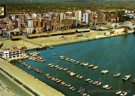 Postkarten: CASTELL&Oacute;N DE LA PLANA N&ordm; 136 GRAO VISTA A&Eacute;REA DEL PUERTO ESCRITA CIRCULADA CON SELLO EDICIONES FISA