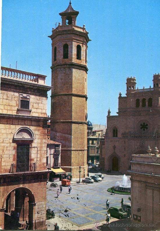 Cartes Postales: CASTELL&Oacute;N DE LA PLANA N&ordm; 9 PLAZA MAYOR ESCRITA CIRCULADA SELLO GARC&Iacute;A GARRABELLA