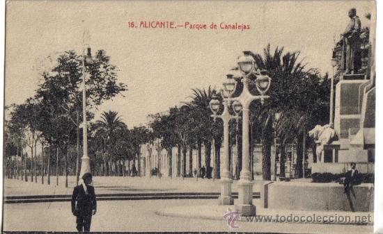 Postales: ALICANTE, PARQUE DE CANALEJAS, BAZAR LA CIUDAD DE ROMA