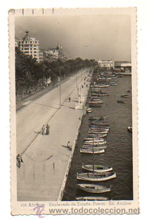 Postcards: ALICANTE. EXPLANADA DE ESPA&Ntilde;A. PUERTO. (ED. ARRIBAS, N&ordm; 108)
