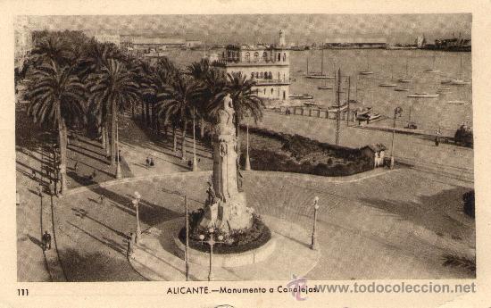 Postais: ANTIGUA POSTAL ORIGINAL - ALICANTE - MONUMENTO A CANALEJAS.