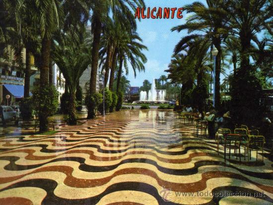 Postkarten: ALICANTE N&ordm; 2003 EXPLANADA Y FUENTE COMERCIAL PAPISA ESCRITA CIRCULADA SIN SELLO