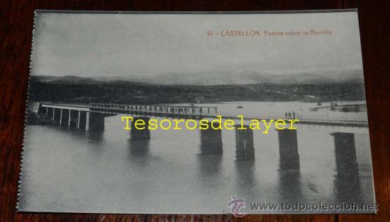 Postais: ANTIGUA POSTAL DE CASTELLON, N. 10, PUENTE SOBRE LA RAMBLA, LIBRERIA VIUDA DE B. BALLESTER, FOTOTIPI