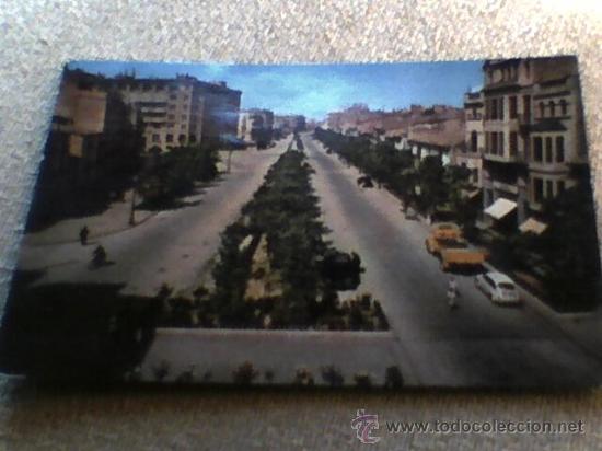 Postales: Postal Av Plaza rey Don Jaime  Castellon de la Plana circulada A&Ntilde;O 1961 con seat 600  preciosa
