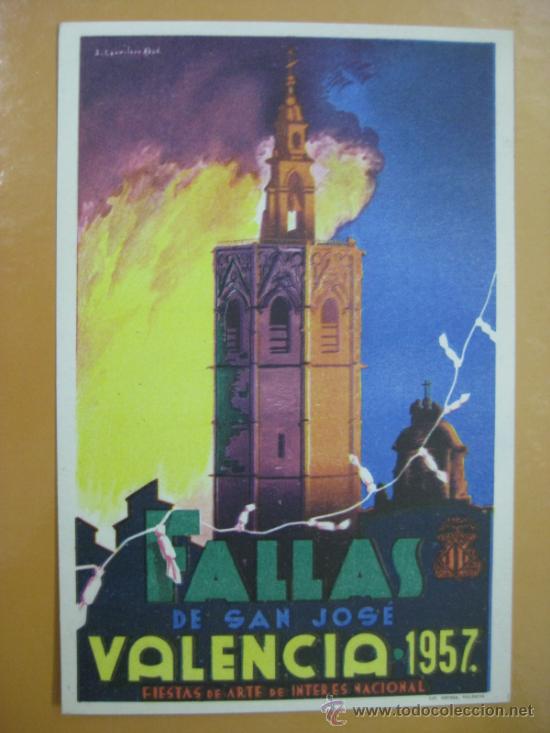 Postales: VALENCIA - FALLAS - A&Ntilde;O 1957 - Foto 1