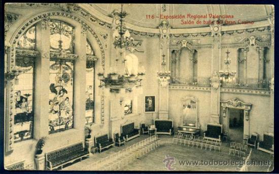 Postales: EXPOSICION REGIONAL VALENCIANA : Fototipia Thomas N&ordm; 116 - Salon de Baile del Gran Casino