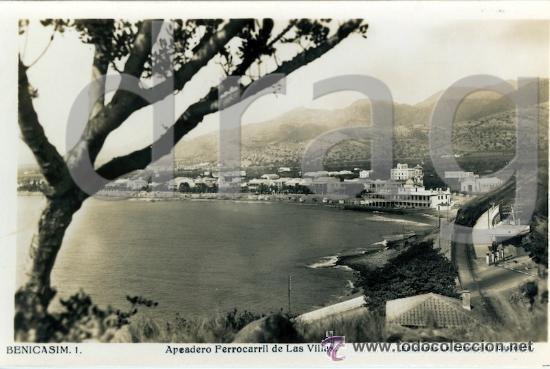 Cartoline: POSTAL ORIGINAL FERROCARRIL POR EL APEADERO DE BENICASIM CASTELLON