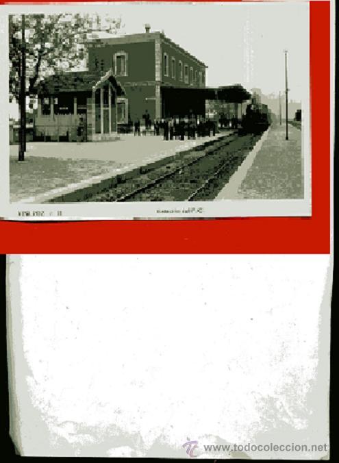 Cartoline: POSTAL fotogr&aacute;fica VINAROZ ESTACION DEL F.C. ANIMADA,