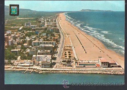 Postkarten: TARJETA POSTAL DE GANDIA - VISTA AEREA, PLAYA Y PUERTO. N&ordm; 64
