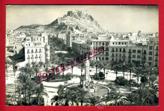 Postais: POSTAL ALICANTE, PLAZA DE LOS LUCEROS, AL FONDO CASTILLO DE SANTA BARBARA,   P76950