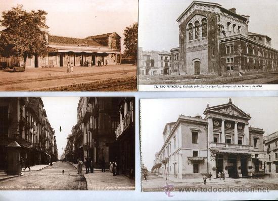 Postales: 4 POSTALES ANTIGUAS DE CASTELL&Oacute;N REPRODUCIDAS , oferta
