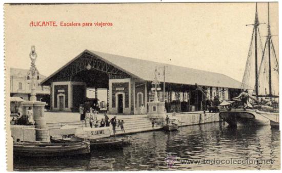 Postais: BONITA POSTAL - ALICANTE - ESCALERA PARA VIAJEROS - AMBIENTADA