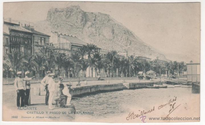 Postkarten: ALICANTE.- Castillo y Paseo de la Explanada