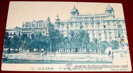 Postkarten: ANTIGUA POSTAL ALICANTE - PASEO DE LOS MARTIRES - VISTA PARCIAL -  CIRCULADA - ED. MARIMON0.