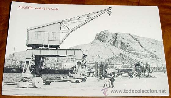 Postais: ANTIGUA POSTAL DE ALICANTE - MUELLE DE LA COSTA - NO CIRCULADA - ESCRITA - ED. THOMAS.