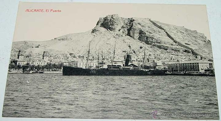 Postais: ANTIGUA POSTAL DE ALICANTE - EL PUERTO - BARCO - ED. THOMAS - NO CIRCULADA.