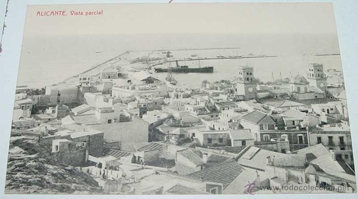 Postais: ANTIGUA POSTAL DE ALICANTE - VISTA PARCIAL - PUERTO - ED. THOMAS - NO CIRCULADA.