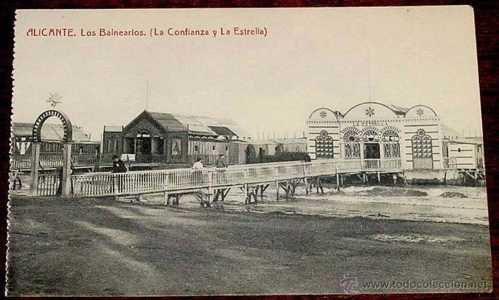 Postais: ANTIGUA POSTAL DE ALICANTE - LOS BALNERARIOS - ED. THOMAS 2229 - NO CIRCULADA.