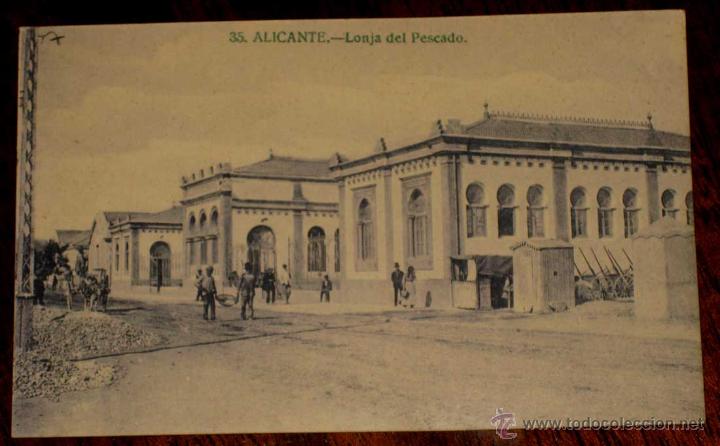 Postkarten: ANTIGUA POSTAL ALICANTE LONJA DEL PESCADO 35. PAPELER&Iacute;A MARIM&Oacute;N - SIN CIRCULAR