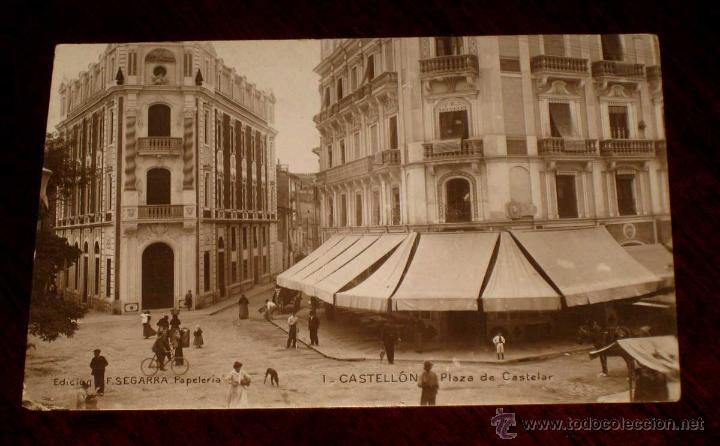 Postkarten: ANTIGUA FOTO POSTAL DE CASTELLON - PLAZA CASTELAR - ED. F. SEGARRA - CIRCULADA EN 1911