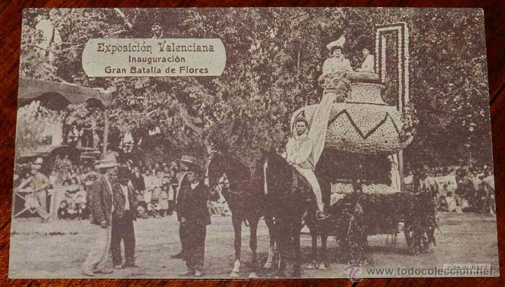 Postkarten: Antigua Postal: Exposici&oacute;n Regional Valenciana - Inauguraci&oacute;n Gran Batalla de Flores. 1911 - Publici