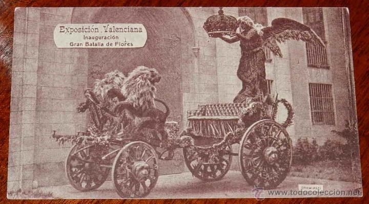 Postkarten: Antigua Postal: Exposici&oacute;n Regional Valenciana - Inauguraci&oacute;n Gran Batalla de Flores. 1911 - Publici