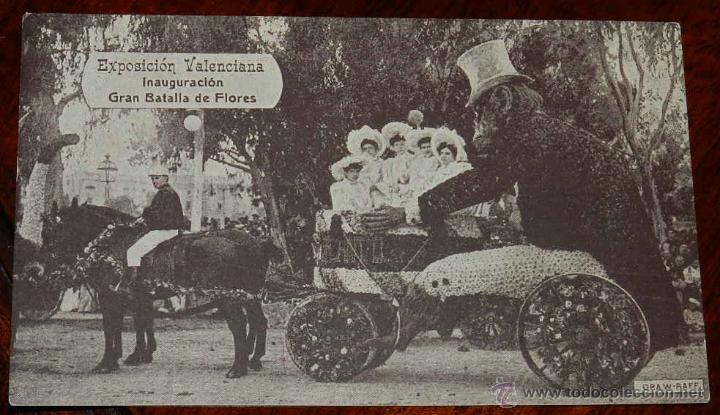 Postkarten: Antigua Postal: Exposici&oacute;n Regional Valenciana - Inauguraci&oacute;n Gran Batalla de Flores. 1911 - Publici