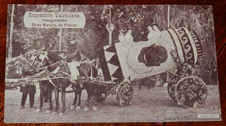 Postkarten: Antigua Postal: Exposici&oacute;n Regional Valenciana - Inauguraci&oacute;n Gran Batalla de Flores. 1911 - Publici