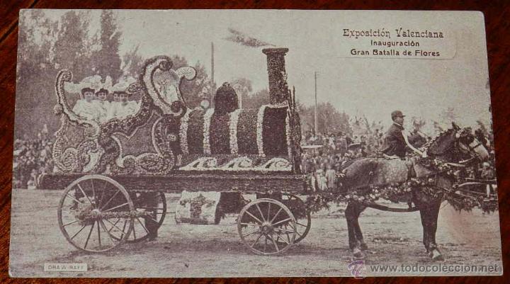 Postkarten: Antigua Postal: Exposici&oacute;n Regional Valenciana - Inauguraci&oacute;n Gran Batalla de Flores. 1911 - Publici