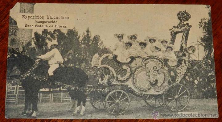 Postkarten: Antigua Postal: Exposici&oacute;n Regional Valenciana - Inauguraci&oacute;n Gran Batalla de Flores. 1911 - Publici