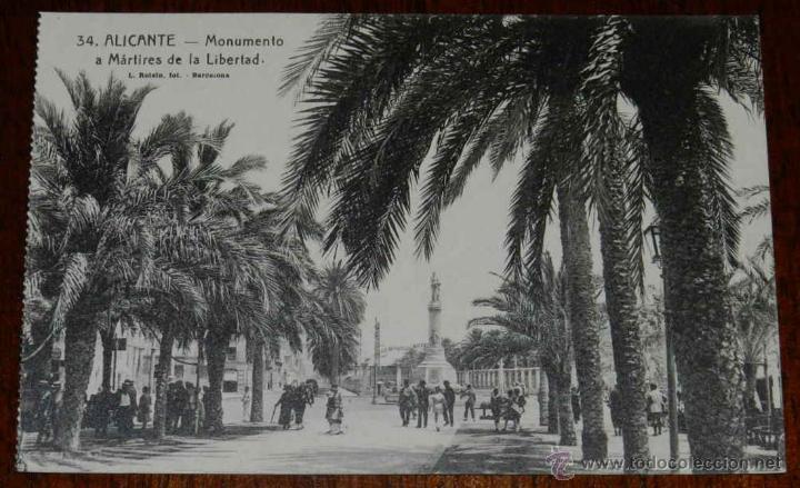 Postkarten: ANTIGUA ANTIGUA POSTAL DE ALICANTE - MARTIRES DE LA LIBERTAD, ROISIN N&ordm; 34, SIN CIRCULAR