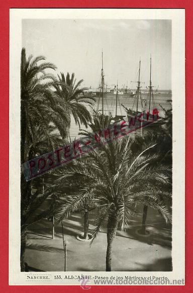 Postcards: POSTAL, ALICANTE, PASEO DE LOS MARTIRES Y EL PUERTO, P92029