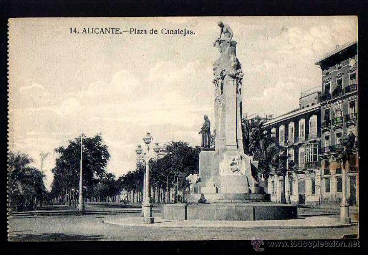 Postcards: 14 Alicante. Plaza de Canalejas. Ed. Papeler&iacute;a Marim&oacute;n. No circulada.