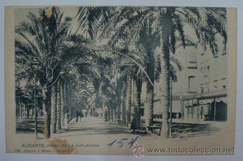 Cartoline: Antigua postal. N&ordm; 154. ALICANTE - Paseo de la Explanada. Hauser y Menet.