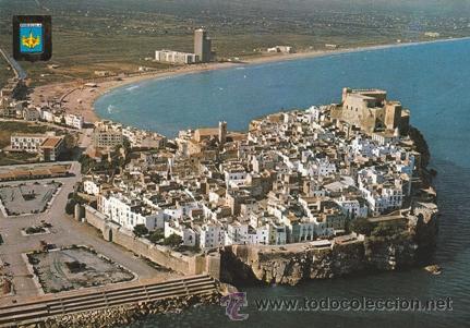 Postcards: PE&Ntilde;ISCOLA - VISTA A&Eacute;REA - N&ordm; 43 - ESCUDO ORO - A&Ntilde;O 1969 - NUEVA -
