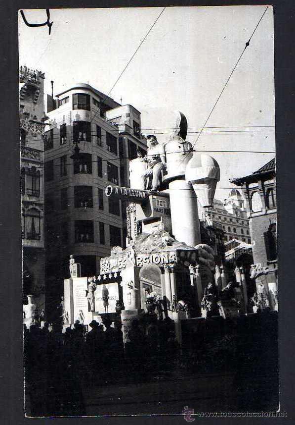 Postales: Valencia. Falla. Circulada 1956 - Foto 1