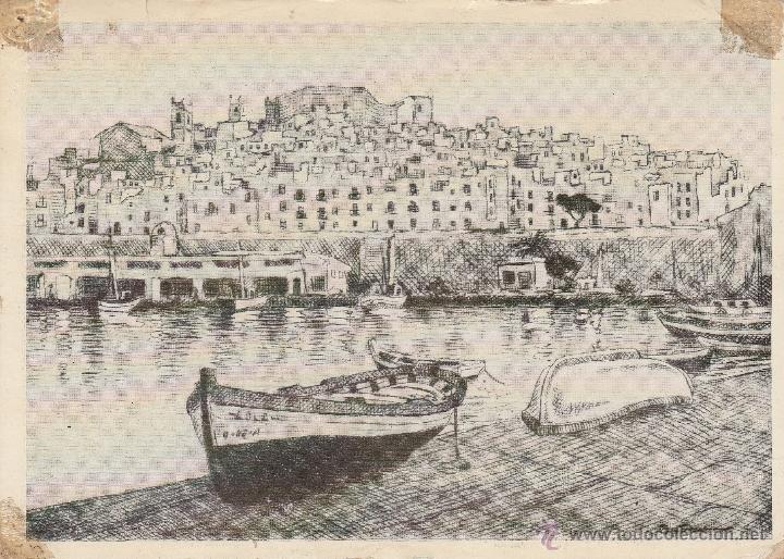 Postcards: N&ordm; 15429 POSTAL PE&Ntilde;ISCOLA CASTELLON GRABADO VISTA DEL PUERTO