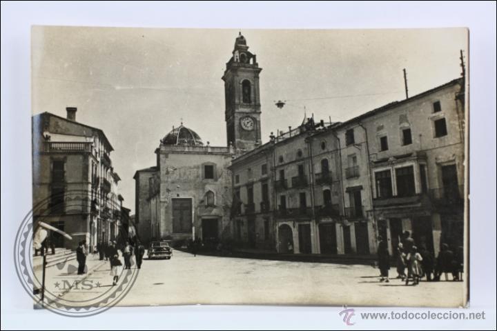 Postkarten: Antigua Postal Fotogr&aacute;fica - Alberique. Vista Parcial Plaza del Caudillo - Escrita al Dorso