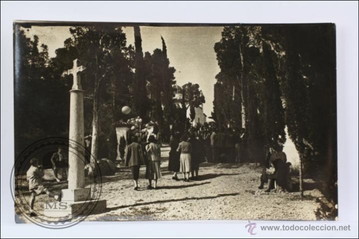 Postkarten: Antigua Postal Fotogr&aacute;fica Animada - Alberique. Vista Parcial de la Montanyeta - Escrita al Dorso