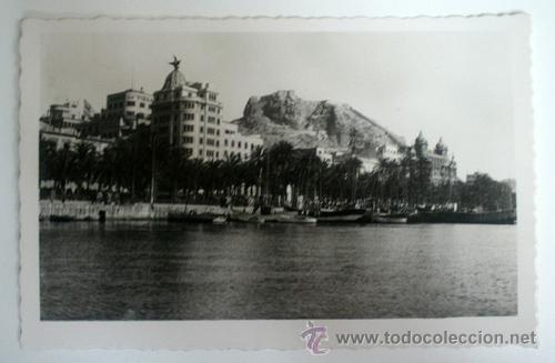 Cartoline: Antigua postal fotogr&aacute;fica. ALICANTE N&ordm; 155. El Puerto y Explanada de Espa&ntilde;a. Ediciones Arribas.
