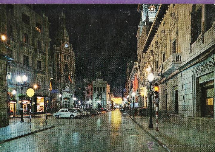 Postales: castellon de la plana - plaza caudillo / nocturna - n&ordm; 24 - ed. garrabella - escrita - a&ntilde;o 1966 - x