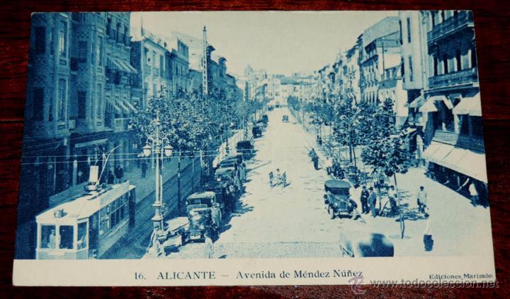 Postkarten: ALICANTE, Avda. Mendez Nu&ntilde;ez, ediciones Marimon 16, sin circular