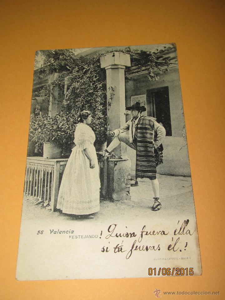Postkarten: Postal sin Dividir con Paisanos de Valencia N&ordm; 58 FESTEJANDO - A&ntilde;o 1900-10s.