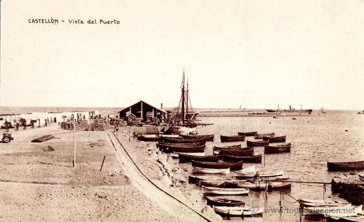 Postais: POSTAL CASTELL&Oacute;N. VISTA DEL PUERTO. HUECOGRABADO DE JOAQU&Iacute;N MUMBR&Uacute;