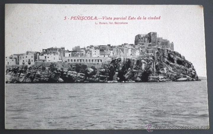 Postales: POSTAL DE PE&Ntilde;&Iacute;SCOLA, CASTELL&Oacute;N, N&ordm;5 - VISTA PARCIAL ESTE DE LA CIUDAD A PRINCIPIOS DEL SIGLO XX