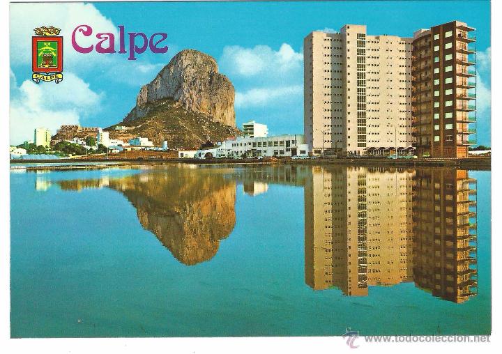 Postales: POSTAL CALPE - PE&Ntilde;ON DE IFACH - EDIFICIOS Y REFLEJO- A&Ntilde;OS 70 - Foto 1