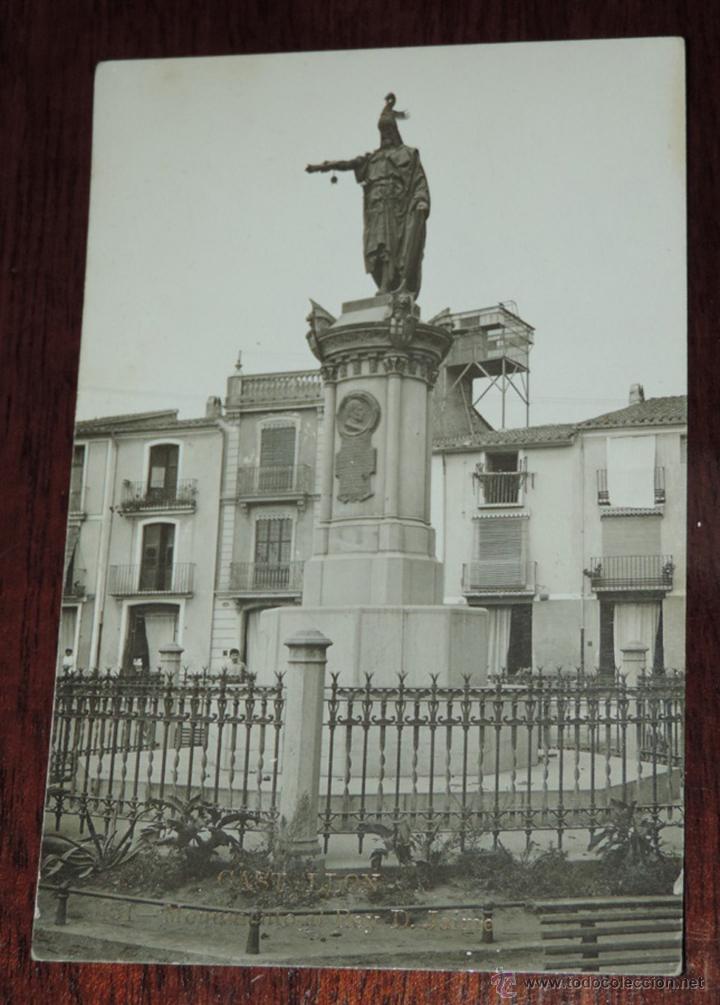 Postais: FOTO POSTAL DE CASTELLON, MONUMENTO AL REY DON JAIME, N. 451, ED. ANDRES FABERT, NO CIRCULADA, ESCRI