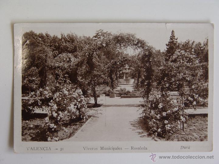 Postales: POSTAL DE VALENCIA VIVEROS MUNICIPALES ROSALEDA - Foto 1