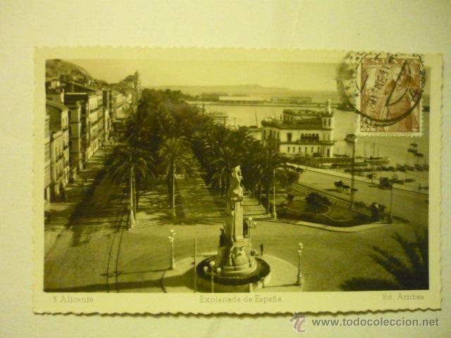 Cartes Postales: POSTAL ALICANTE.-EXPLANADA ESPA&Ntilde;A--CIRCULADA BB