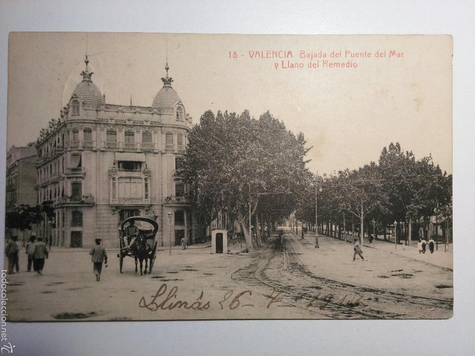 Postkarten: VALENCIA.BAJADA DEL PUENTE DEL MAR Y LLANO DEL REMEDIO